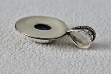 Load image into Gallery viewer, Sterling Silver Circle Twist Wrap Oval Purple Amethyst Stone Hand Made Pendant