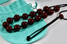 Load image into Gallery viewer, Tiffany & Co. Elsa Peretti Large Red Lacquer Beaded Silk Cord Necklace