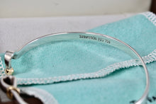 Load image into Gallery viewer, Tiffany & Co. 18K Gold & Silver Hook & Eye Bangle Bracelet Vintage Version 2