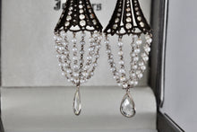 Load image into Gallery viewer, Sevan Bicakci 18Kt. Oxidized Gold Platinum Diamond Pearl Chandelier Drop Great Gatsby Earrings