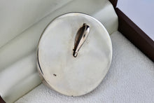 Load image into Gallery viewer, Sterling Silver Large Handmade Abalone Shell Inlay Purple Amethyst Medallion Pendant