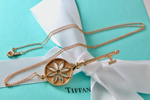 Load image into Gallery viewer, Tiffany & Co. 18Kt. Rose Gold Diamond Daisy Large Key 2.25" Pendant Necklace