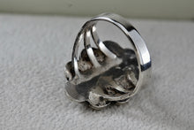 Load image into Gallery viewer, Sterling Silver Native American Long Turquoise Oval Handmade Ring Size 6.5