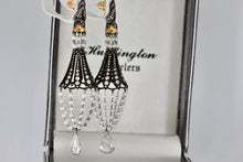 Load image into Gallery viewer, Sevan Bicakci 18Kt. Oxidized Gold Platinum Diamond Pearl Chandelier Drop Great Gatsby Earrings