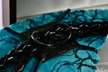 Load image into Gallery viewer, Native American Carved Turquoise Indian Warrior 3.5" Pendant Bolo Tie 40" Necklace