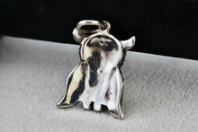 Load image into Gallery viewer, Sterling Silver Ruby Eyes Rhinestone Owl Charm Pendant Vintage