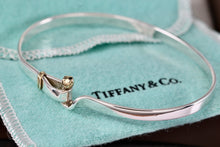 Load image into Gallery viewer, Tiffany & Co. 18K Gold & Silver Hook & Eye Bangle Bracelet Vintage Version 2