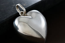 Load image into Gallery viewer, Sterling Silver Large Puffy Floating Heart Charm Pendant