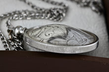 Load image into Gallery viewer, (2) Silver American Half Dollar Walking Liberty Handmade Coin Pendant 20" Necklace