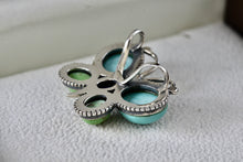 Load image into Gallery viewer, Sterling Silver Large Turquoise Lapis Coral Butterfly Slider Pendant