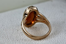 Load image into Gallery viewer, Avon Oval Citrine Cocktail Ring Size 6