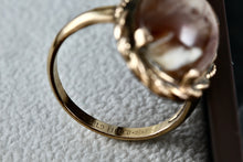 Load image into Gallery viewer, Vintage Handmade Sterling Silver 10KT. Gold Filled Oval Brown Agate Ring Size 7.5