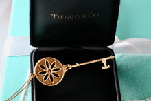 Load image into Gallery viewer, Tiffany & Co. 18Kt. Rose Gold Diamond Daisy Large Key 2.25" Pendant Necklace