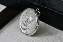 Load image into Gallery viewer, Sterling Silver Scorpion Scorpio Zodiac Acrylic Round Circle Charm Pendant