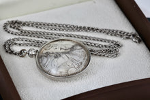 Load image into Gallery viewer, (2) Silver American Half Dollar Walking Liberty Handmade Coin Pendant 20" Necklace