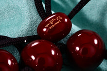 Load image into Gallery viewer, Tiffany & Co. Elsa Peretti Large Red Lacquer Beaded Silk Cord Necklace