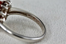 Load image into Gallery viewer, Sterling Silver Oval Red Carnelian & Garnets Gemstone Ring Size 10