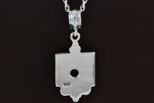 Load image into Gallery viewer, Sterling Silver Black Oval Onyx Square Pendant 16" Necklace