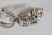 Load image into Gallery viewer, Judith Ripka Sterling Silver Dangling CZ Diamond Heart Earrings