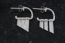 Load image into Gallery viewer, Sterling Silver Triple Ascending Wavy Bar Small Hoop Earrings Thailand