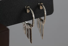 Load image into Gallery viewer, Sterling Silver Triple Ascending Wavy Bar Small Hoop Earrings Thailand