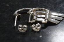 Load image into Gallery viewer, Sterling Silver Triple Ascending Wavy Bar Small Hoop Earrings Thailand