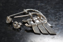 Load image into Gallery viewer, Sterling Silver Triple Ascending Wavy Bar Small Hoop Earrings Thailand