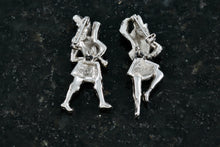 Load image into Gallery viewer, 1940s Atlas Rhinestone Faux Pearl Musical Dancing Pair Pin Brooches