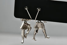 Load image into Gallery viewer, 1940s Atlas Rhinestone Faux Pearl Musical Dancing Pair Pin Brooches
