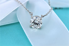 Load image into Gallery viewer, Tiffany & Co. Platinum 1.23 Carat Diamond Solitaire Pendant Necklace