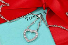 Load image into Gallery viewer, Tiffany & Co. Platinum Diamond Heart Drop Pendant Twist Wire Chain Necklace