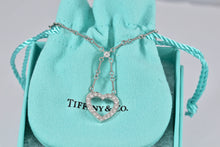 Load image into Gallery viewer, Tiffany & Co. Platinum Diamond Heart Drop Pendant Twist Wire Chain Necklace