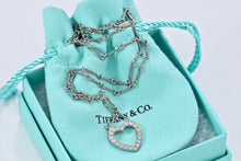 Load image into Gallery viewer, Tiffany & Co. Platinum Diamond Heart Drop Pendant Twist Wire Chain Necklace