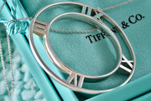 Load image into Gallery viewer, Tiffany & Co. Atlas Silver Roman Numerals XL Medallion Circle Pendant 18" Necklace