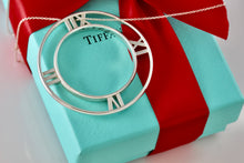 Load image into Gallery viewer, Tiffany & Co. Atlas Silver Roman Numerals XL Medallion Circle Pendant 18" Necklace