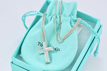 Load image into Gallery viewer, Tiffany & Co. Paloma Picasso Silver Tenderness Heart XL Huge Cross 18" Necklace