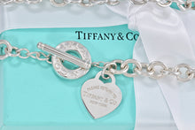 Load image into Gallery viewer, Return To Tiffany & Co. Silver Heart Charm Toggle Heavy 10mm Link 16" Necklace