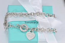 Load image into Gallery viewer, Return To Tiffany & Co. Silver Heart Charm Toggle Heavy 10mm Link 16" Necklace