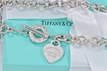 Load image into Gallery viewer, Return To Tiffany & Co. Silver Heart Charm Toggle Heavy 10mm Link 16" Necklace