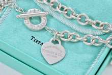 Load image into Gallery viewer, Return To Tiffany & Co. Silver Heart Charm Toggle Heavy 10mm Link 16" Necklace