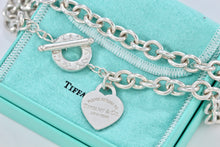 Load image into Gallery viewer, Return To Tiffany & Co. Silver Heart Charm Toggle Heavy 10mm Link 16" Necklace