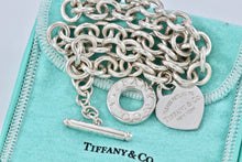 Load image into Gallery viewer, Return To Tiffany & Co. Silver Heart Charm Toggle Heavy 10mm Link 16" Necklace