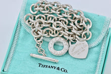 Load image into Gallery viewer, Return To Tiffany & Co. Silver Heart Charm Toggle Heavy 10mm Link 16" Necklace
