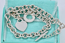 Load image into Gallery viewer, Return To Tiffany & Co. Silver Heart Charm Toggle Heavy 10mm Link 16" Necklace