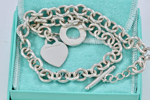 Load image into Gallery viewer, Return To Tiffany & Co. Silver Heart Charm Toggle Heavy 10mm Link 16" Necklace