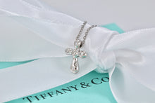Load image into Gallery viewer, Tiffany & Co. Elsa Peretti Platinum Diamond Bubble Cross Necklace