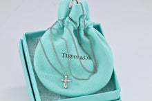 Load image into Gallery viewer, Tiffany & Co. Elsa Peretti Platinum Diamond Bubble Cross Necklace