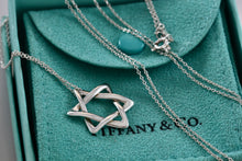 Load image into Gallery viewer, Tiffany & Co. Elsa Peretti Silver Large Weave Star of David Pendant 28" Necklace