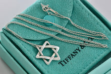 Load image into Gallery viewer, Tiffany & Co. Elsa Peretti Silver Large Weave Star of David Pendant 28" Necklace