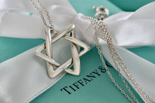 Load image into Gallery viewer, Tiffany & Co. Elsa Peretti Silver Large Weave Star of David Pendant 28" Necklace